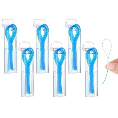 300 Pcs Dental Floss Threader, Deep Clean Dental Floss Threader for Braces, Bridges and Implants Threader Nylon Loop Design for Your Teeth Blue