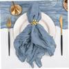12PCS Cheesecloth Napkins, 20x20 Inch Crinkle Polyester Cheese Cloth Napkins, Multipurpose Washable Dusty Blue Cloth Napkins for Dinner Wedding Party Home Decor view 4