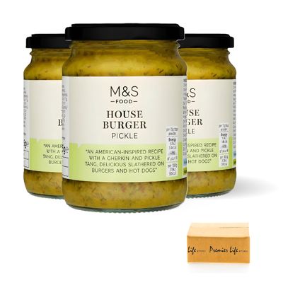 M&S House Burger Pickle, 295g | American-Style Gherkin & Dill Relish | Sweet, Sour, and Spicy | In Premier Life Store Box (3 Pack)