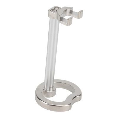 Culnflun Metal Manual Shaving Stand, Heavy Duty Zinc Alloy Holder for Men Grooming Silver Bathroom Counter