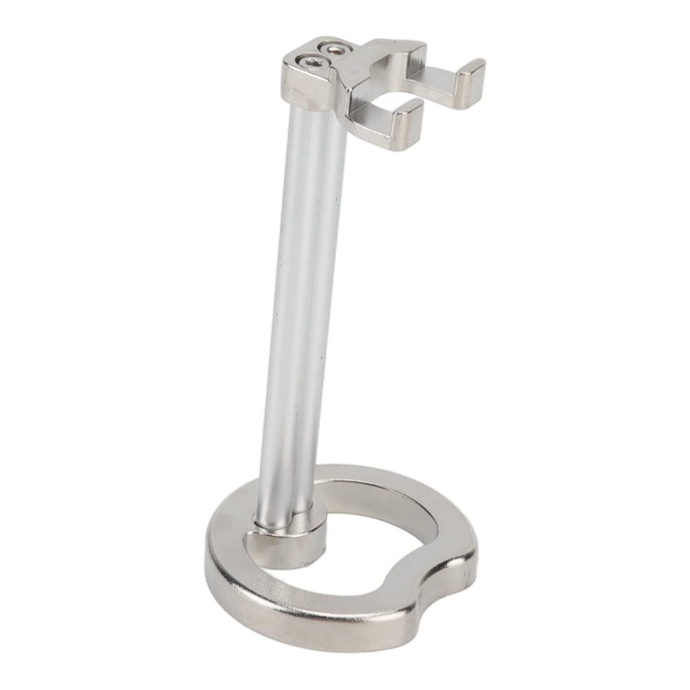 Culnflun Metal Manual Shaving Stand, Heavy Duty Zinc Alloy Holder for Men Grooming Silver Bathroom Counter
