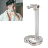 Culnflun Metal Manual Shaving Stand, Heavy Duty Zinc Alloy Holder for Men Grooming Silver Bathroom Counter view 2