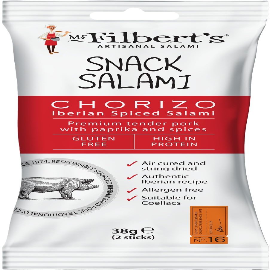 Mr Filberts Grab and Go Pork Salami Chorizo (15 x 38g)