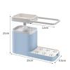 Dish Large Capacity Automatically Liquid Dispenser Box with Tower Hanger Sponge Holder Gray Integrated Holder Drain T the Keep Tools Organized Dish Dispenser Dispensing Sponge view 2