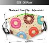 Reusable Cloth Face Mask,Colorful Donuts Pattern Adult Washable Face Cover With Adjustable Earloops Nose Wire view 2