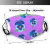 Reusable Cloth Face Mask,Lilac Pansy Floral Pattern Adult Washable Face Cover With Adjustable Earloops Nose Wire view 2