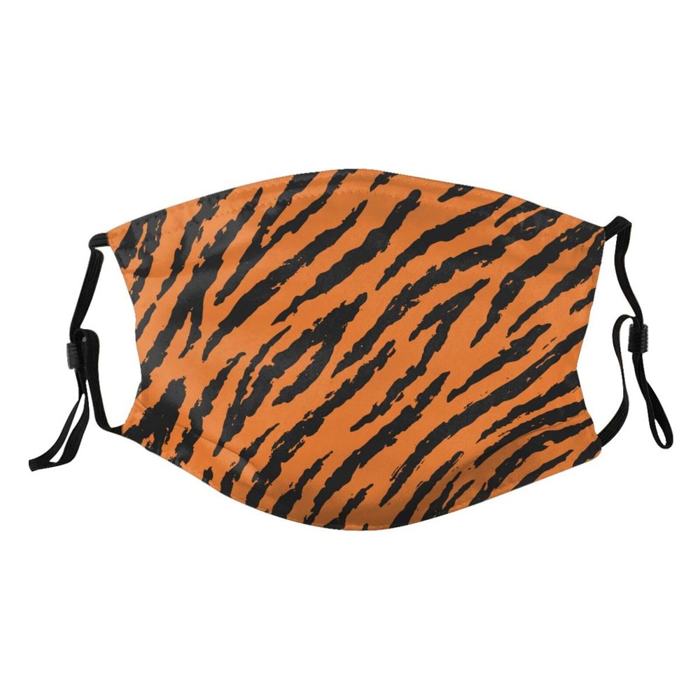 Reusable Cloth Face Mask,Tiger Stripes Animal Print Adult Washable Face Cover With Adjustable Earloops Nose Wire