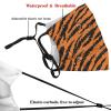 Reusable Cloth Face Mask,Tiger Stripes Animal Print Adult Washable Face Cover With Adjustable Earloops Nose Wire view 3