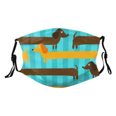 Reusable Cloth Face Mask,Cute Cartoon Dachshunds Adult Washable Face Cover With Adjustable Earloops Nose Wire