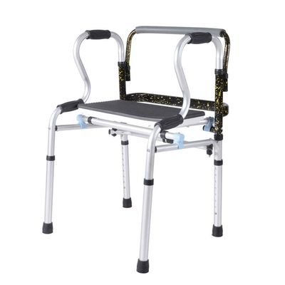 Wheelchair, Lightweight Folding Adjustable Walking aid, Elderly Walker with Walking aid Disabled Folding hemiplegic Aluminum Booster Four-Legged Walking Stick