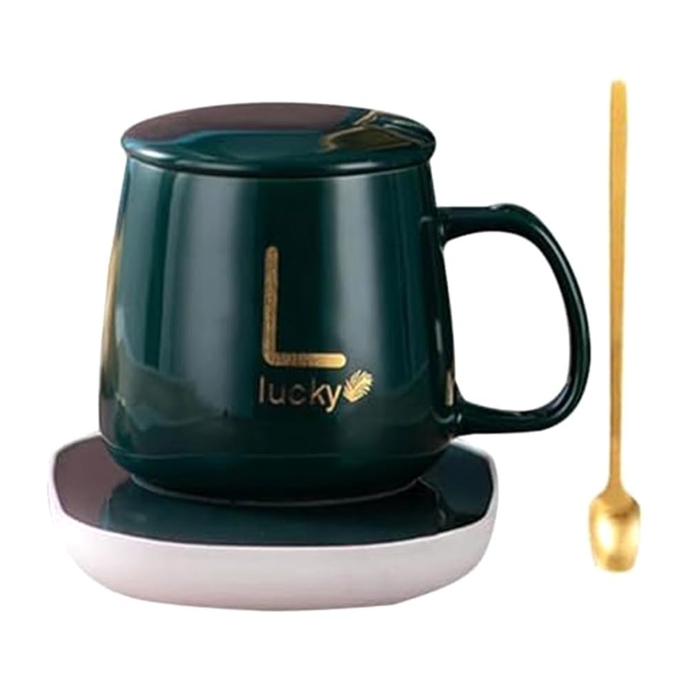 Muuoeou Heating-Cup of Electric Coffee Via USB, Gift Box Heating Plate and Coffee Cup, Cup of Milk