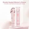 2025 New 2-in-1 Women's Body Shaver, Bikini Trimmer Rechargeable Cordless Electric Shaver for Women, IPX7 Waterproof Wet and Dry Hair Trimmer for Facial Face Lip Chin Underarm Legs (Blue) view 3