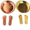 RK NAUTICAL INSTRUMENT Decorative Charan Paduka Set, Copper and Brass Plates, 3 inch, 5-Piece Religious Gift Set view 2