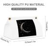 Crescent Moon on Black Background Tissue Box Cover Tissue Box Holder PU Leather Tissue Box Cover Rectangle Tissue Box Covers Tissue Box Cover Square Tissue Cover for Bathroom Car Office view 2