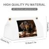 Dachshund Book Tissue Box Cover Tissue Box Holder PU Leather Tissue Box Cover Rectangle Tissue Box Covers Tissue Box Cover Square Tissue Cover for Bathroom Car Office view 2