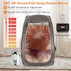 COSTWAY Portable Sauna Steam, Folding Full Body Sauna Tent Steam Room with 1000W 3L Generator, Chair, Foot Massager & Leg Holes, Pop-Up Personal Home SPA Cabin Box for Therapy Detox Slimming (Grey) view 2