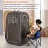 COSTWAY Portable Sauna Steam, Folding Full Body Sauna Tent Steam Room with 1000W 3L Generator, Chair, Foot Massager & Leg Holes, Pop-Up Personal Home SPA Cabin Box for Therapy Detox Slimming (Grey) view 4