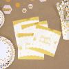 100 Pack Happy Birthday Napkins Bulk, Scalloped Disposable Cocktail Napkins White and Gold Birthday Napkins 2 Ply Paper Napkins for Birthday Party Supplies, 6.5X6.5 Inch view 3