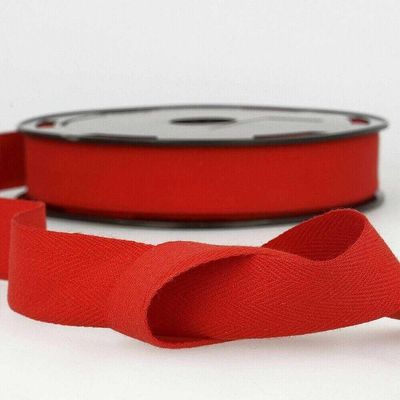 25mm Pure Cotton Herringbone Twill Tape Binding 37 Colours Buy 1 2 4 or 8m+ 675D, 008 Red, 1 Metre