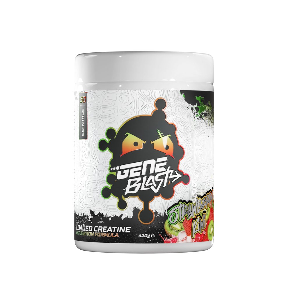 Gene Blast Loaded Creatine 6g - Power, Endurance & Recovery (Strawberry Kiwi, 30 Servings)