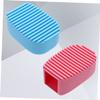 NOLITOY Mini Silicone Clothes Washing Brush Set 2pcs Handheld Laundry Scrubbing Brush with Non-slip Grip for Delicate Fabric Cleaning Blue and Pink view 3