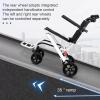 tinysiry Wheelchairs for Adults, Portable Folding Wheelchair with Adjustable Safety Strap Carbon Steel Frame PU Wheels, Lightweight Transport Wheelchairs Travel Wheelchair for The Elderly Children B view 4