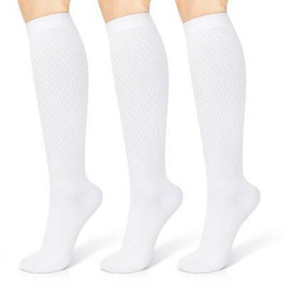 3 Pairs Compression Socks 15-20 mmhg for Men & Women, Support Socks Compression Stockings for Running, Swelling, Nurse, Flight, Nurses,Edema