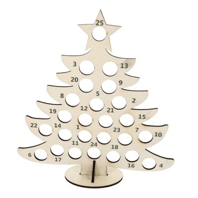 ABOOFAN Wooden Chocolate Stand Countdown Design for Xmas Party Decorations and Displaying Chocolate Treats