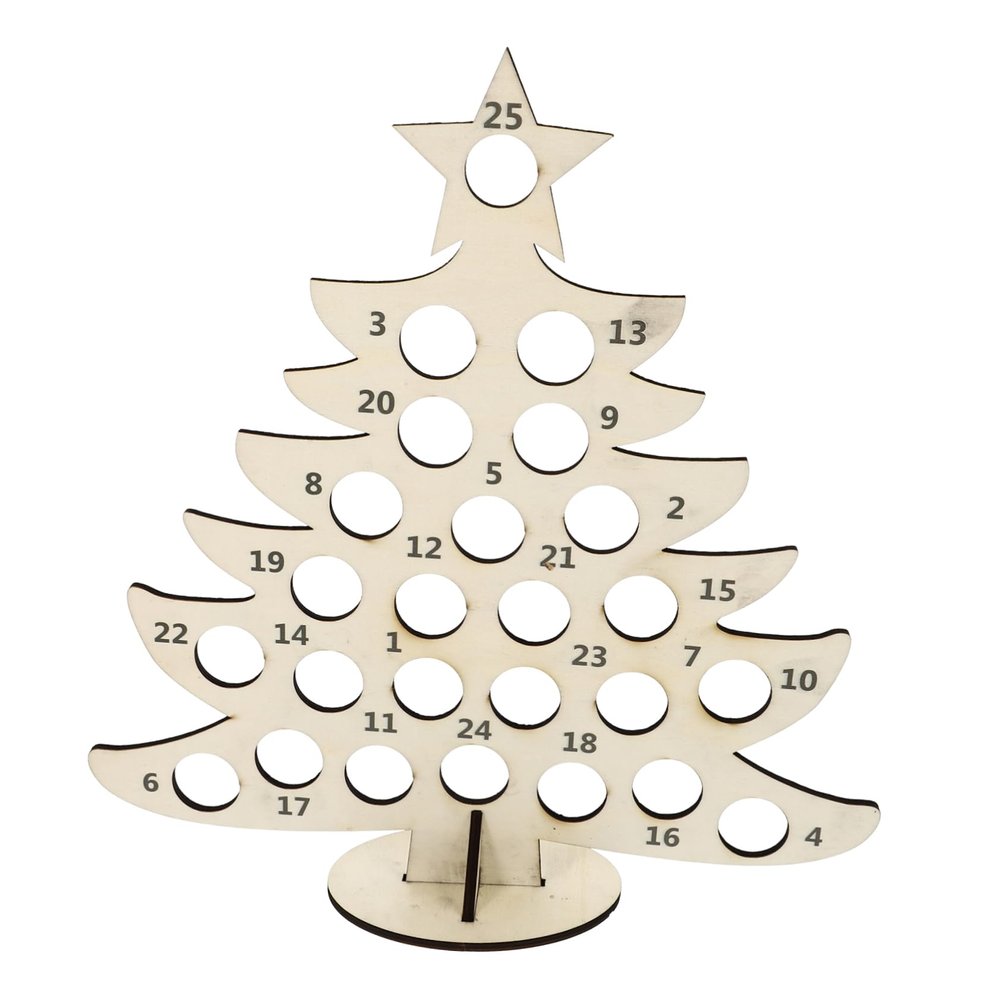 ABOOFAN Wooden Chocolate Stand Countdown Design for Xmas Party Decorations and Displaying Chocolate Treats