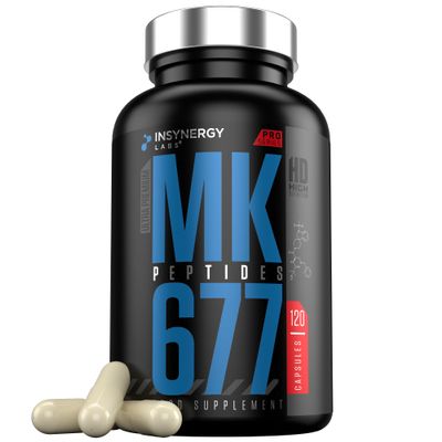 MK-Peptides 677 100% Natural Formula HGH Supplement for Men Muscle, Energy, Strength, High-Purity Arginine, Maca, Ashwagandha, Ornithine, Lysine, Glutamine, Glycine 120 Vegan Capsules