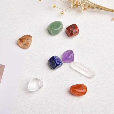 10Sets Natural 7 Quartz Crystal Balance Crushed Stone Decor Gift