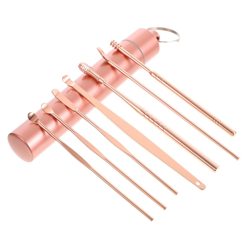 GOOHOCHY Ear Wax Removal Tools Set Stainless Steel Multipurpose Ear Cleaning Tools with Storage Tube 7 Pcs Easy to Clean and Portable