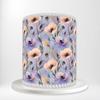 Pastel Floral Watercolour Ethereal Dreamlike Wrap Around Print A4 Edible Paper Icing Sheet Cake Topper Side Ribbon Border Decor for Personalised Themed Decorations view 1