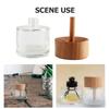 ABOOFAN 2pcs Reed Diffuser Bottles Empty Glass, 50ml Essential Oil Diffuser Bottle with Wooden Cap, Decorative Mini Vase for Desktop Room Decor view 3