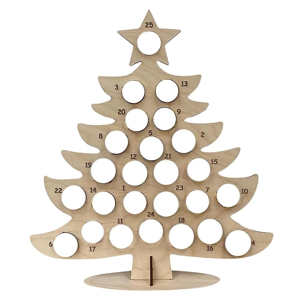 Eioeeklop Wooden Christmas Countdown Calendar Christmas Tree Countdown Calendar Chocolate Stand A