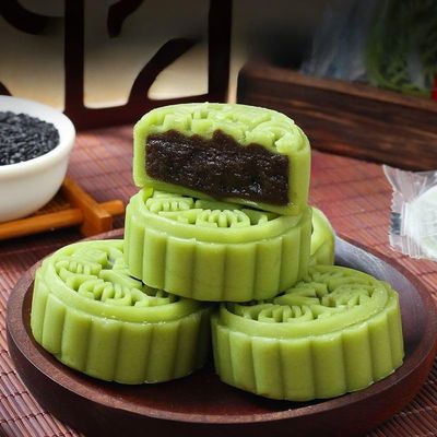 Black sesame Mung Bean cake,handmade traditional casual pastry,healthy nutritious breakfast bread,instant meal replacement,dessert,pastry,vegetarian,delicious snack gift (19 packs)
