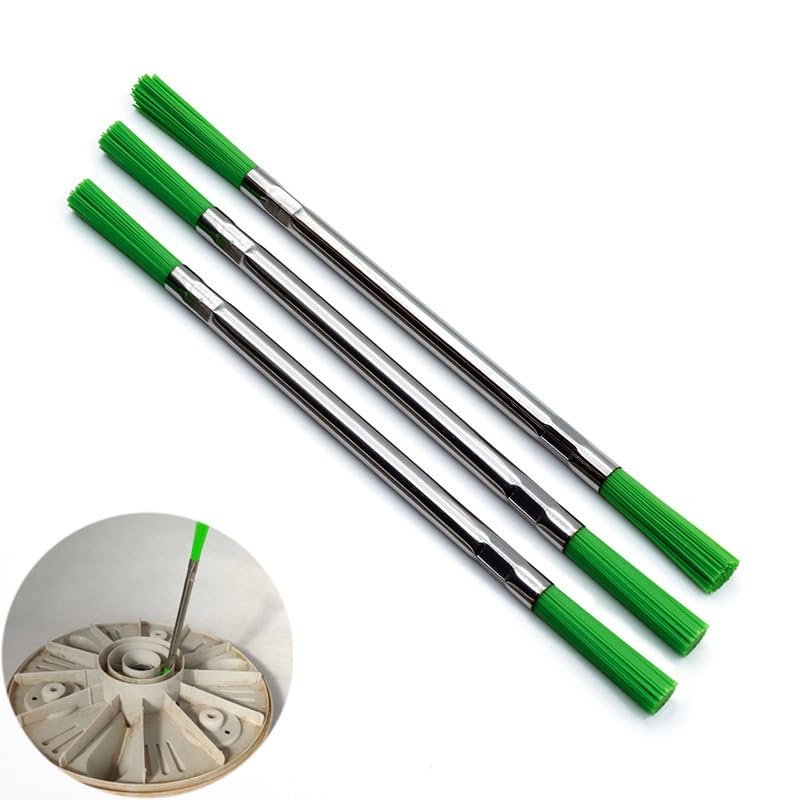 NentMent 3 Pack Crevice Cleaning Brush 9 Inch Small Cleaning Brush Tight Spaces Multi-Purpose Double-ended Hard Bristle Brushes for Narrow Dead Corner Deep Gap Robot Vacuum Mop Combo Washing Machine