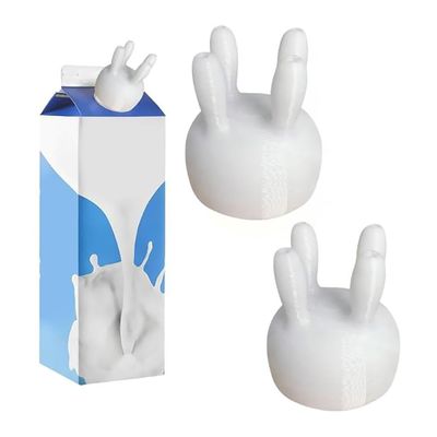 2PCS Cow Udder Milk Carton Cap 3D Printing Funny Pouring Milk Bottle Cap Reusable Milk Diverter for Boxed Milk Leak Proof Cow Udder Milk Carton Cap Convenient Milking Machine Kitchen Utilities Gifts