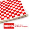 100 Sheets Deli Paper Air Fryer Paper Disposable Sandwich Wrap Paper Basket Liner Grease Resistant Checkered Papers for Picnics, Kids Meal, Barbecue, Restaurants, Backyard Cookout Party 12 in x 12 in view 2
