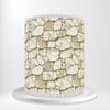 Beige Stone Wall Rustic Wrap Around Print A4 Edible Paper Icing Sheet Cake Topper Side Ribbon Border Decor for Personalised Themed Decorations 0H view 1