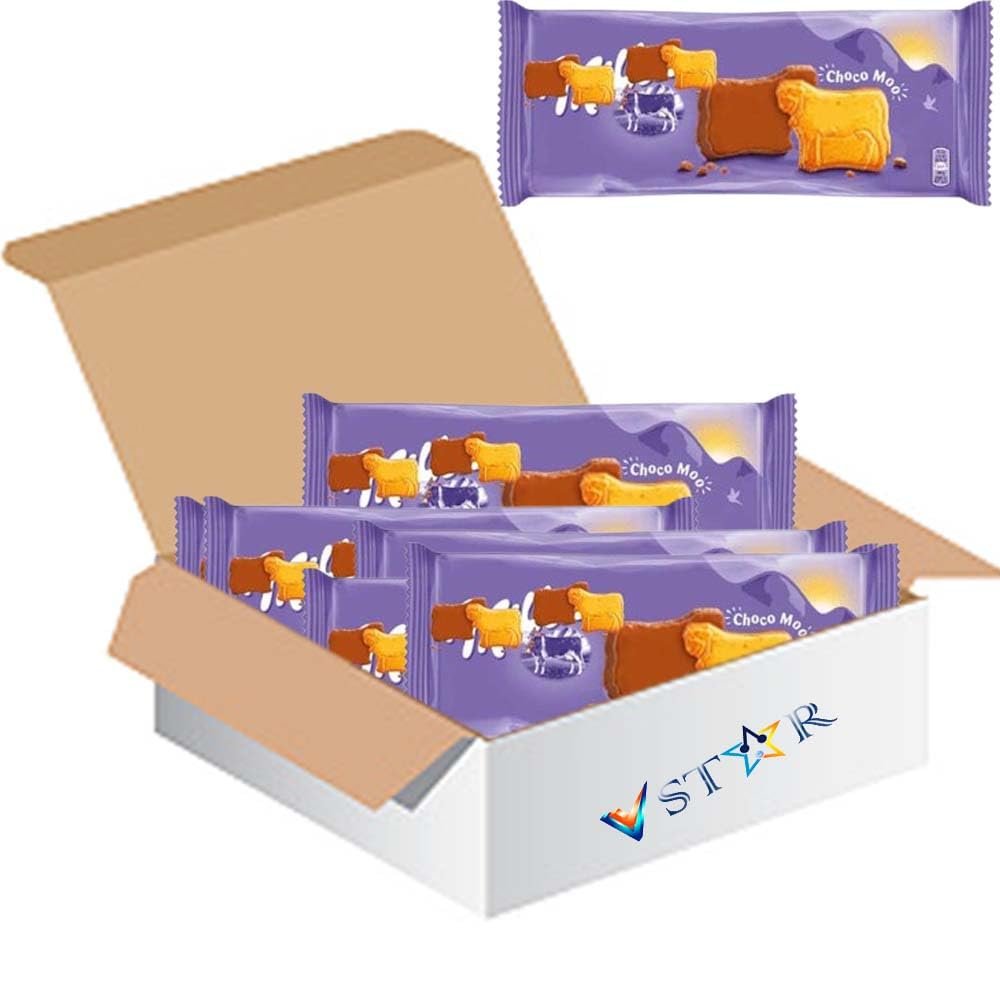 Chocomoo Milk Chocolate Covered Biscuits 120g Crunchy Biscuit Snacks Coated in Smooth Milk Chocolate, Sweet Treat for Gifting & Sharing (10)