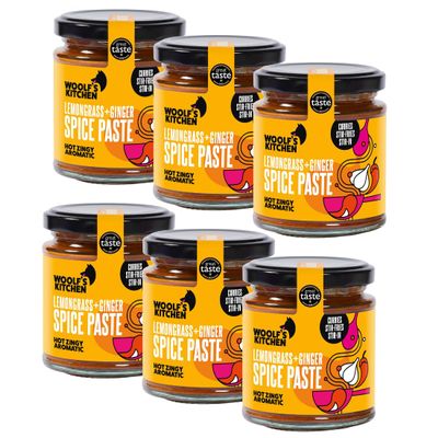 The Woolfs Kitchen | Lemongrass & Ginger Spice Paste | Fiery Chilli Fusion | Electrify Asian Cuisine | Dynamite for Rice, Noodles, & Burgers | Explosive Thai Flavour | 6 x 190ml