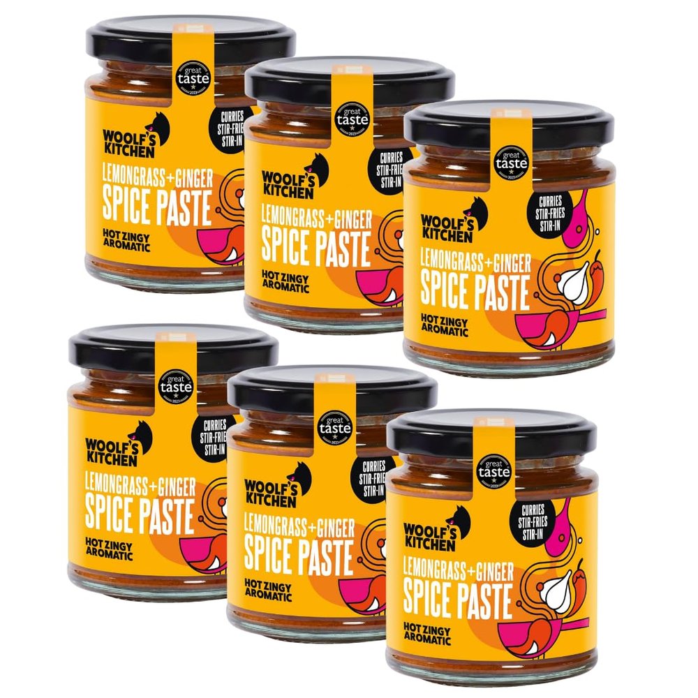 The Woolfs Kitchen | Lemongrass & Ginger Spice Paste | Fiery Chilli Fusion | Electrify Asian Cuisine | Dynamite for Rice, Noodles, & Burgers | Explosive Thai Flavour | 6 x 190ml
