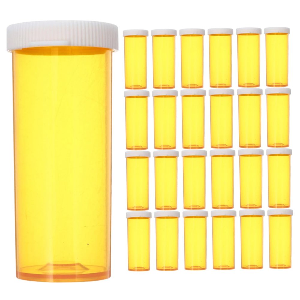 SEWOART 25pcs Travel Pill Bottles Medicine Box Caps Organizer for Daily Use Purse Holder