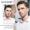 OCCI CHIARI Oversized Mens Reading Glasses Square/Rectangle Readers Glasses for Men Fashion Magnified Reading Glasses for Reading Spring Hinge(Transparent, 275) view 3