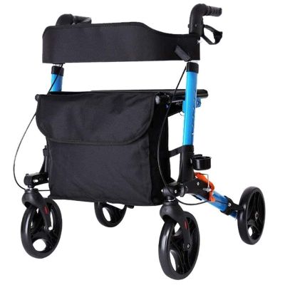 JKJZSALJ Folding Rollator Rollator Walker,Lightweight Adjustable Height Rolling Walker with Seat,Mobility Aids Load 140 Kg