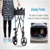 JKJZSALJ Folding Rollator Rollator Walker,Lightweight Adjustable Height Rolling Walker with Seat,Mobility Aids Load 140 Kg view 4
