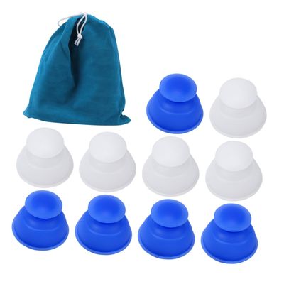 SEWOART 11pcs Silicone Cupping Cup Set for Body with Moisture Absorbing Feature, Vacuum Suction Therapy Tools Suitable for Home Use in Household Cupping Therapy