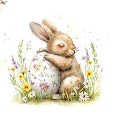 20 Napkins Easter Bunny Protects Easter Egg Table Decoration Paper Napkins with Motif Also for Decoupage and Decoupage 33 x 33 cm
