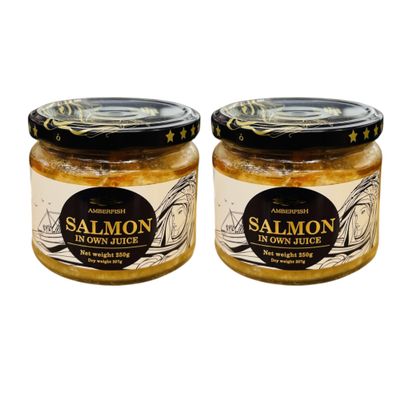 Amberfish Salmon in Own Juice, 250g, Pack of 2
